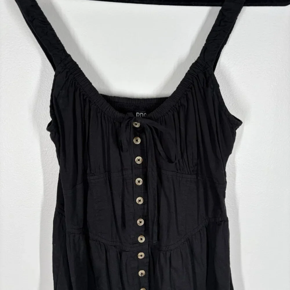 BDG Urban Outfitters Women M Black Cotton Boho Grunge Azealia Corset Mini Dress